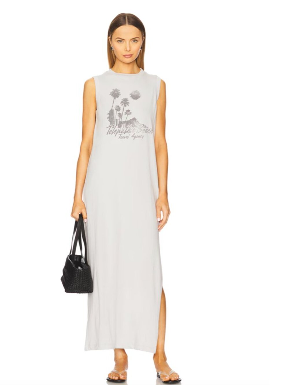 Spiritual Gangster Maxi Dress Gray Telepathic Beach Graphic Cotton Medium - Picture 2 of 11